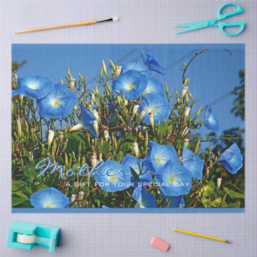 Blauw-ochtendgloriegepersonaliseerd weefselpapier tissuepapier (Craft)