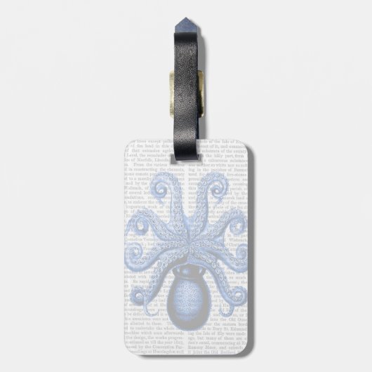 blauw octopus 1 onderzijde bagagelabel (Achterkant verticaal)