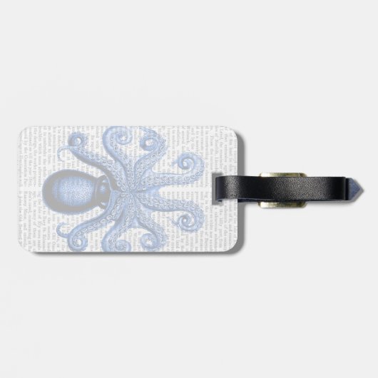 blauw octopus 1 onderzijde bagagelabel (Achterkant horizontaal)
