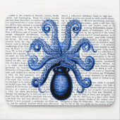 blauw octopus 1 onderzijde muismat (Voorkant)