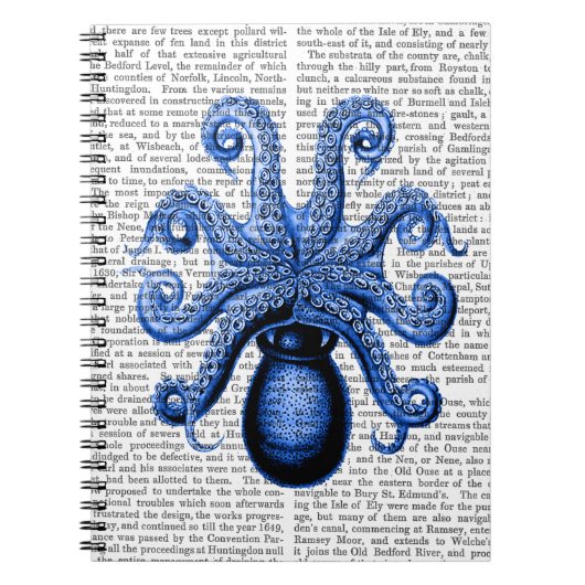 blauw octopus 1 onderzijde notitieboek (Voorkant)