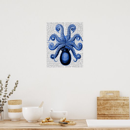  blauw octopus 1 onderzijde poster (Keuken)
