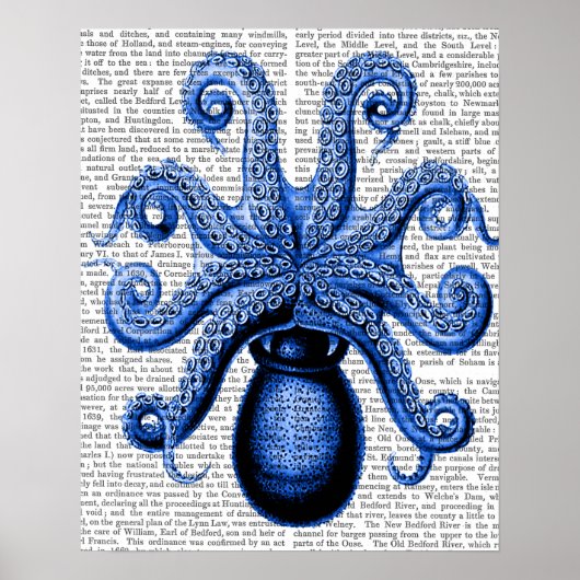  blauw octopus 1 onderzijde poster (Voorkant)