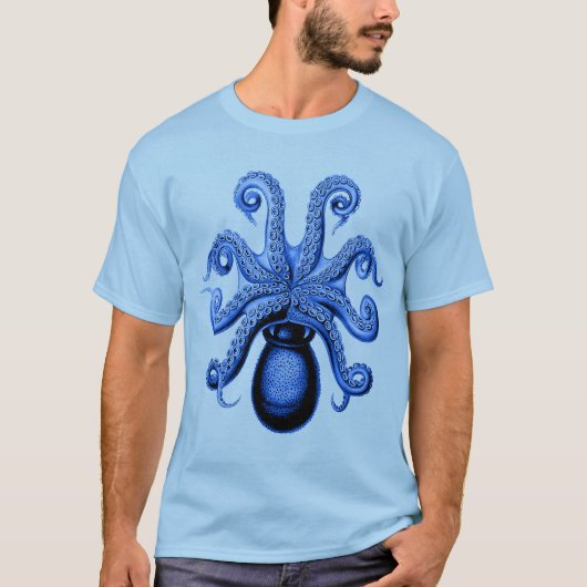 blauw octopus 1 onderzijde t-shirt (Voorkant)