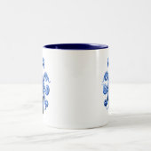  blauw octopus 1 onderzijde tweekleurige koffiemok (Center)