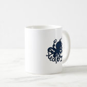 Blauw Octopus Aangepast ontwerp Koffiemok (Voorkant rechts)