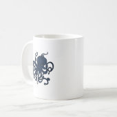 Blauw Octopus Aangepast ontwerp Koffiemok (Voorkant links)