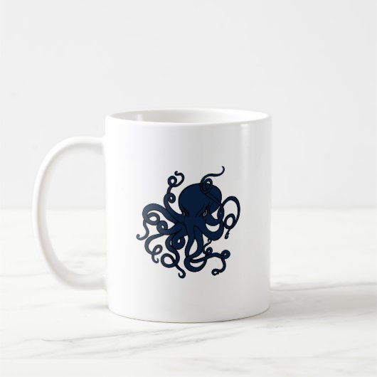 Blauw Octopus Aangepast ontwerp Koffiemok (Links)