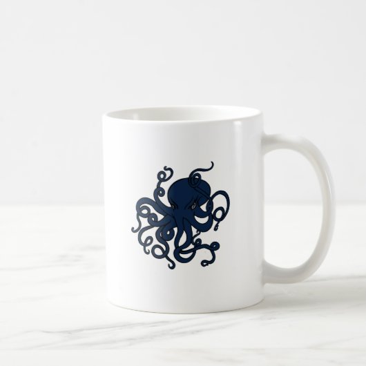 Blauw Octopus Aangepast ontwerp Koffiemok (Rechts)
