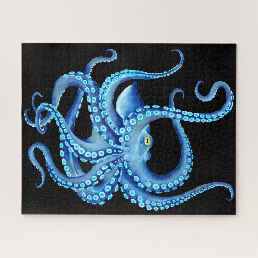 Blauw Octopus Black Legpuzzel (Horizontaal)