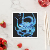 Blauw Octopus Black Servet (Insitu)