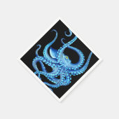 Blauw Octopus Black Servet (Hoek)