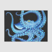 Blauw Octopus Black Tissuepapier (Voorkant)