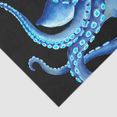 Blauw Octopus Black Tissuepapier (Detail)