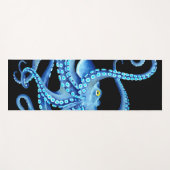 Blauw Octopus Black Yogamat (Voorkant (horizontaal))