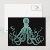 Blauw Octopus Briefkaart (Voorkant / Achterkant)