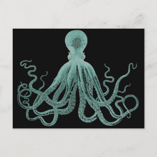 Blauw Octopus Briefkaart