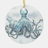 Blauw octopus Circle Ornament (Voorkant)