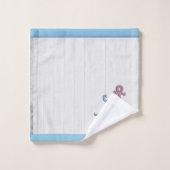 Blauw Octopus Coastal White Wood Nautal Bad Handdoek (Wasdoekje)