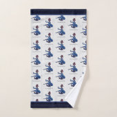 Blauw octopus Coastal White Wood Nautal Bath to Bad Handdoek (Handdoek)