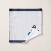 Blauw octopus Coastal White Wood Nautal Bath to Bad Handdoek (Wasdoekje)