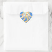 Blauw Octopus Glas in lood Hart Sticker (Tas)