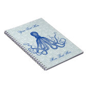  Blauw Octopus met Anchors Gepersonaliseerd Notitieboek (Rechterzijde)