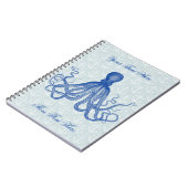  Blauw Octopus met Anchors Gepersonaliseerd Notitieboek (Linkerzijde)