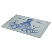 Blauw Octopus met Anchors Gepersonaliseerd Snijplank (Hoek)