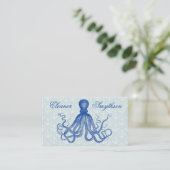  Blauw Octopus met Anchors Gepersonaliseerd Visitekaartje (Staand voorkant)