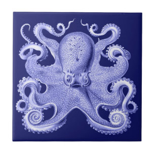 Blauw Octopus Nautical Beach House Coastal Haeckel Tegeltje