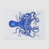 Blauw octopus op witte achtergrond tissuepapier (Voorkant)
