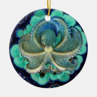 Blauw Octopus Ornament