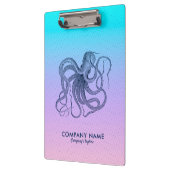 blauw octopus & roze naar blauw ombre klembord (Links)