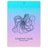 blauw octopus & roze naar blauw ombre klembord (Achterkant)