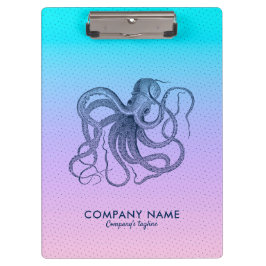 blauw octopus & roze naar blauw ombre klembord