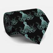 Blauw Octopus Stropdas (Opgerold)