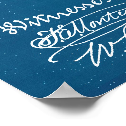 Blauw | Octrooi op saxofoon Poster (Hoek)