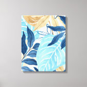 Blauw Oerwoud bladeren Canvas Afdruk (Voorkant)