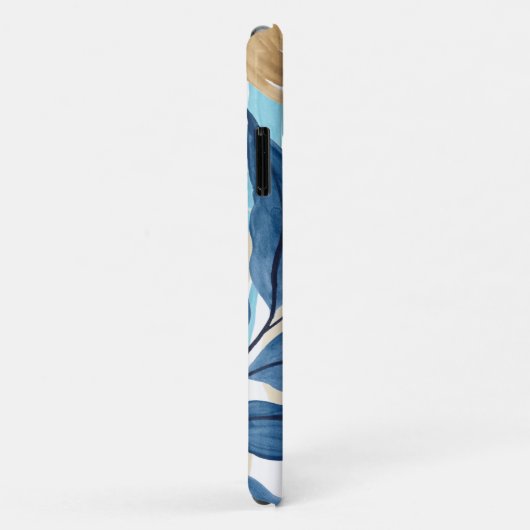 Blauw Oerwoud bladeren Case-Mate iPhone Case (Achterkant/rechts)