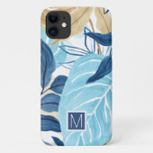 Blauw Oerwoud bladeren Case-Mate iPhone Case (Achterkant)