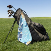 Blauw Oerwoud bladeren Golfhanddoek (Groen)
