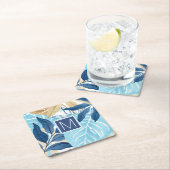 Blauw Oerwoud bladeren Kartonnen Onderzetters (Insitu)