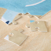 Blauw Oerwoud bladeren Legpuzzel (Zijkant)