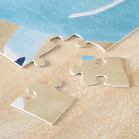 Blauw Oerwoud bladeren Legpuzzel (Zijkant)