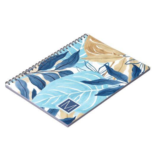 Blauw Oerwoud bladeren Notitieboek (Linkerzijde)