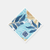 Blauw Oerwoud bladeren Servet (Hoek)