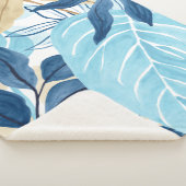 Blauw Oerwoud bladeren Sherpa Deken (3/4)