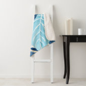 Blauw Oerwoud bladeren Sherpa Deken (In situ)