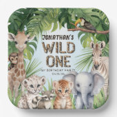 Blauw Oerwoud wild een Safari thema Papieren Bordje (Voorkant)